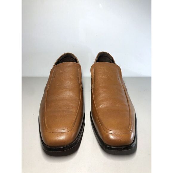 Quirelli Brown Leather Slip On Square Toe Dress Loafers Shoes Men Sz 29/11.5M US - Picture 2 of 16